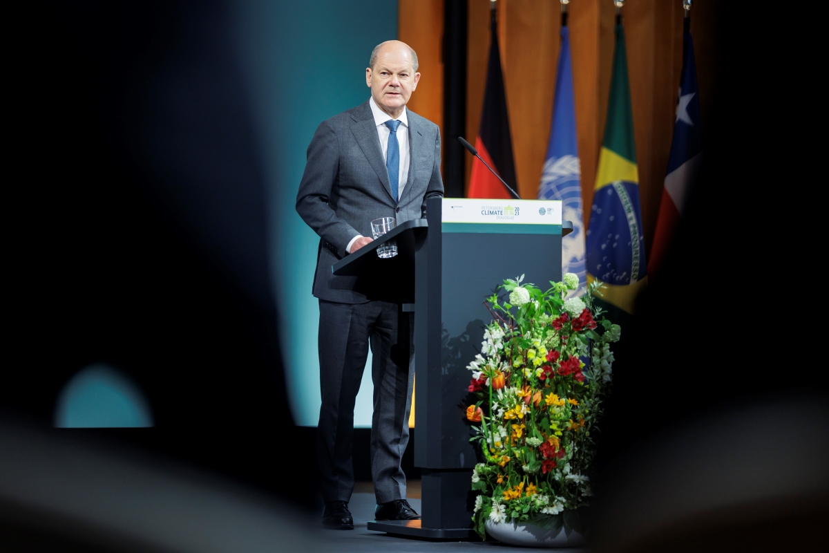 Foto: Olaf Scholz beim Petersberger Klimadialog